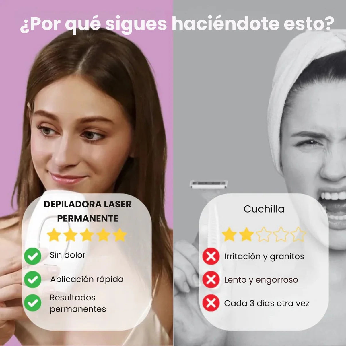 DEPILADORA LÁSER PERMANENTE (+ Regalo)